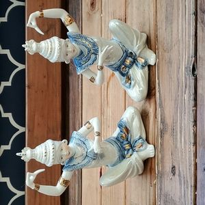 2 Thai Temple Dancer Figurines